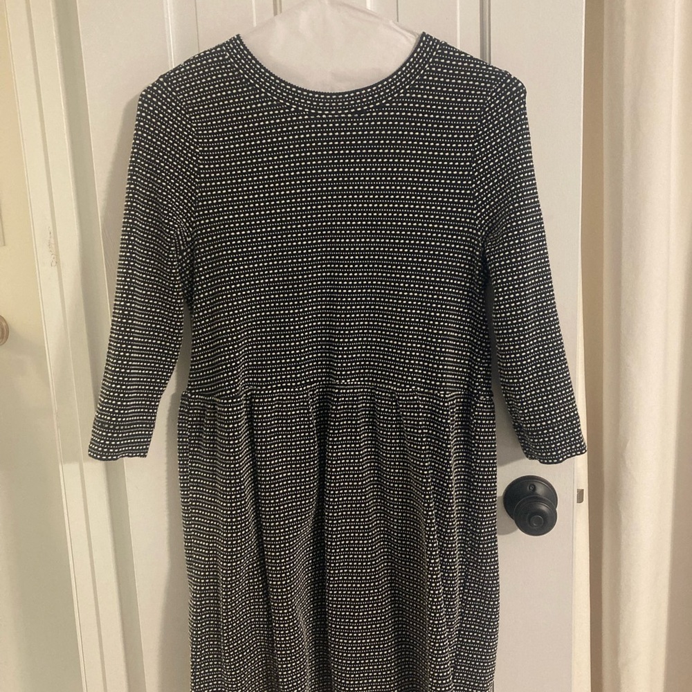 Loft Black and White Patterned Dress